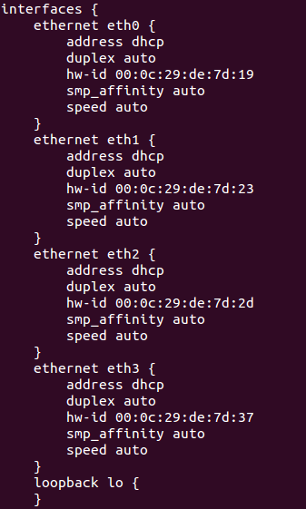 interface configuration